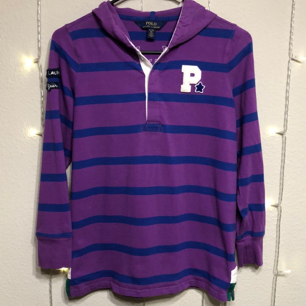 POLO Ralph Lauren Girls Hooded T-shirt Size XL 16